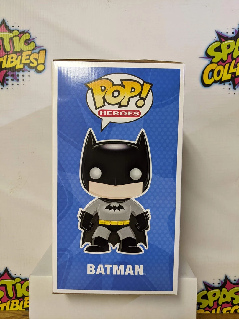 Spastic Pops The Drop! Batman (Blue) Type: Vinyl Art Toys Brand: Funko Series: Pop! Heroes , Pop! Vinyl , Pop! Giant Production Status: Standard Released: 2012 Related Subjects: Batman (Bruce Wayne) , DC
