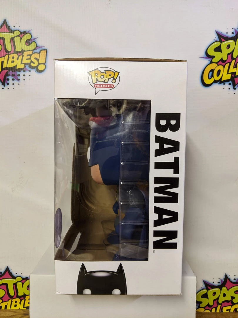 Spastic Pops The Drop! Batman (Blue) Type: Vinyl Art Toys Brand: Funko Series: Pop! Heroes , Pop! Vinyl , Pop! Giant Production Status: Standard Released: 2012 Related Subjects: Batman (Bruce Wayne) , DC