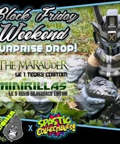 Spastic Pops Custom LE1 Teq63 "The Marauder" & LE5 Resin Silverback Edition "Mini Rillas" By Playful Gorilla X Spastic Collectibles FREE US SHIPPING