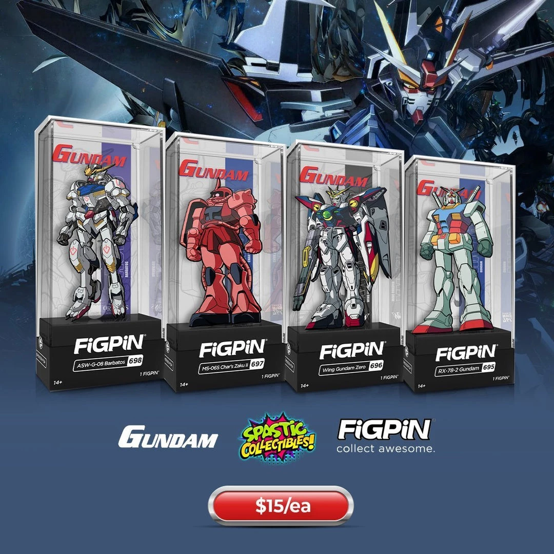 Spastic Pops FiGPiN Classic GUNDAM - Set Of 4 1 Spastic Pops FiGPiN Classic GUNDAM - Set Of 4