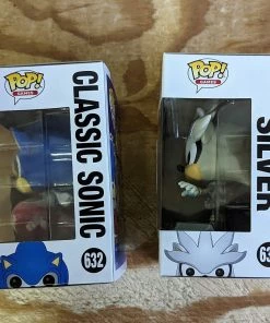 Spastic Pops Funko Games: POP! Sonic Set Of 2 - Running Sonic + Silver The Hedgehog The Drop!