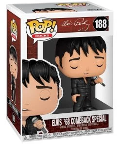 Spastic Pops Funko Pop! Rocks Elvis Presley Set Of 4: Elvis '68 Comeback Special Glitter #188 Elvis '68 Comeback Special #188 Elvis Jailhouse Rock #186 Elvis Blue Hawaii #187 In Stock!