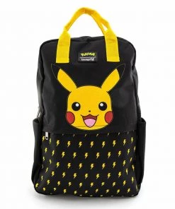 Spastic Pops Designer Brands! LOUNGEFLY: Pokemon Lightning Bolt Pikachu Nylon Backpack