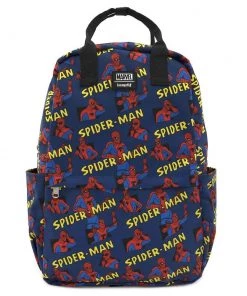Spastic Pops LOUNGEFLY: Spider-Man Classic Nylon Backpack Designer Brands!