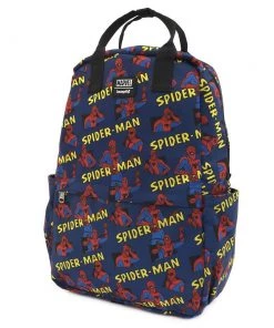 Spastic Pops LOUNGEFLY: Spider-Man Classic Nylon Backpack Designer Brands!