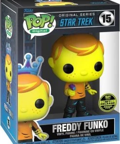 Spastic Pops PREORDER (Arrival Q4 2022) Star Trek Series 1 [Physical Item Only]: Pop! Digital NFT Release LE2422 [Royalty] Freddy Funko As Captain Kirk (Blacklight) #15