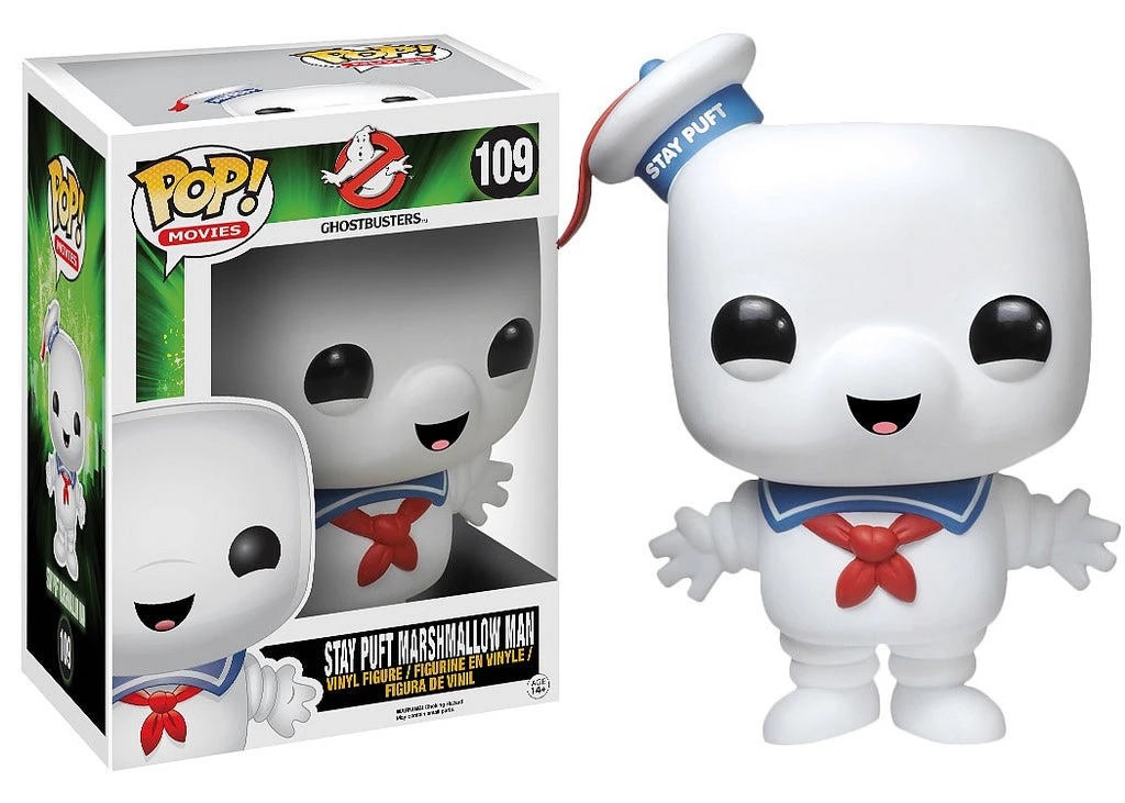 Spastic Pops Stay Puft Marshmallow Man Type: Vinyl Art Toys Brand: Funko Series: Pop! Vinyl , Pop! Movies Production Status: Standard Reference #: 109 Released: 2014 The Drop!