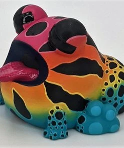 Spastic Pops SUNS OUT BUNS OUT Custom 1 Of 1 Ributt Vinyl Figure: “Rainbow Poison Dart Toad” By Kendra Thomas Designer Brands!