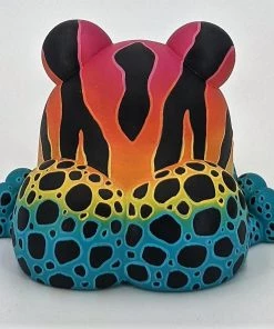 Spastic Pops SUNS OUT BUNS OUT Custom 1 Of 1 Ributt Vinyl Figure: “Rainbow Poison Dart Toad” By Kendra Thomas Designer Brands!