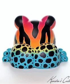 Spastic Pops SUNS OUT BUNS OUT Custom 1 Of 1 Ributt Vinyl Figure: “Rainbow Poison Dart Toad” By Kendra Thomas Designer Brands!